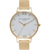 Olivia Burton Women's Big Dial Mesh Bracelet Strap Watch - Gold/White