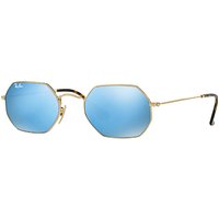 Ray-Ban RB3556N Heptagonal Sunglasses - Gold/Mirror Blue