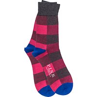 Thomas Pink Bewick Check Socks - Pink/Blue