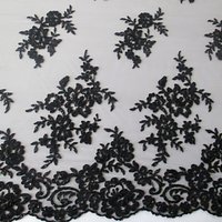 Carrington Fabrics Naomi Bead Bridal Lace Fabric - Black