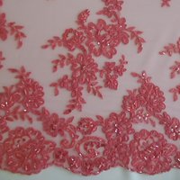 Carrington Fabrics Naomi Bead Bridal Lace Fabric - Rose