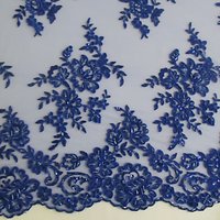 Carrington Fabrics Naomi Bead Bridal Lace Fabric - Royal Blue