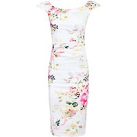 Jolie Moi Ruched Wiggle Dress - White