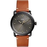 Fossil Men's Commuter Date Leather Strap Watch - Tan/Charcoal