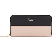Kate Spade New York Cameron Street Lacey Leather Zip Around Purse - Black / Toasted Wheat