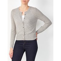 Collection WEEKEND By John Lewis Crew Neck Cashmere Cardigan - Silver Grey
