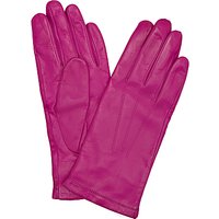 John Lewis Leather Fleece Lined Gloves - Magenta
