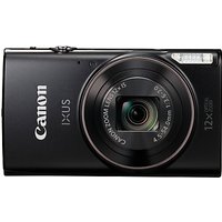 Canon IXUS 285 HS Digital Camera Kit, Full HD 1080p, 20.2MP, 12x Optical Zoom, 24x Zoom Plus, Wi-Fi, NFC, 3 LCD Screen With Leather Case & 8GB SD Card - Black