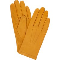 John Lewis Leather Fleece Lined Gloves - Ochre