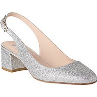 L.K. Bennett Chloe Slingback Block Heeled Court Shoes - Silver
