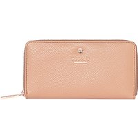 Modalu Pippa Leather Zip Around Wallet Purse - Dusky Pink