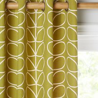 Orla Kiely Linear Stem Lined Eyelet Curtains - Olive