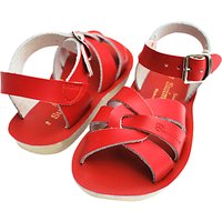 Salt-Water Children's Swimmer Leather Sandals - Red