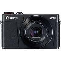 Canon PowerShot G9 X Mark II Digital Camera, 1080p, 20MP, 3x Optical Zoom, OIS, Bluetooth, NFC, Wi-Fi, 3 Touch Screen - Black