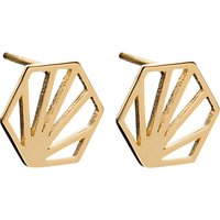 Rachel Jackson London Large Open Hexagon Stud Earrings - Gold