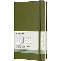 Moleskine 18-Month Large Weekly Academic Diary/Notebook 2017/2018 Planner - Green