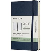 Moleskine 18-Month Pocket Weekly Academic Diary/Notebook 2017/2018 Planner - Blue