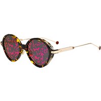 Christian Dior Umbrage Round Sunglasses - Gold Tortoise/Pink Leaf