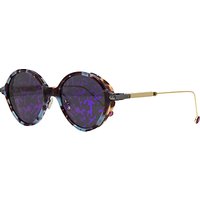 Christian Dior Umbrage Round Sunglasses - Tortoise/Purple Leaf