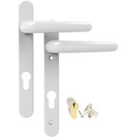 Gloss White External Straight Lock Door Handle 1 Set - 03746929