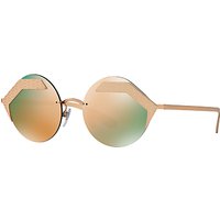 Bvlgari BV6089 Round Sunglasses - Gold/Mirror Green