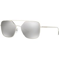 Emporio Armani EA2053 Pentagonal Sunglasses - Silver/Mirror Grey