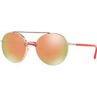 Valentino VA2002 Round Sunglasses - Silver/Mirror Orange