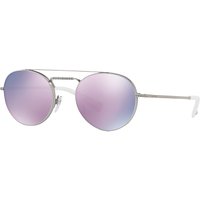 Valentino VA2004B Double Bridge Oval Sunglasses - Silver/Mirror Lilac