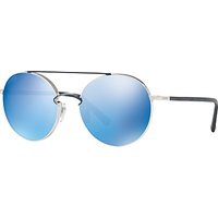 Valentino VA2002 Round Sunglasses - Silver/Mirror Blue