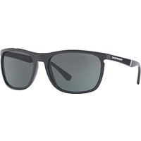Emporio Armani EA4107 Rectangular Sunglasses - Matte Black/Grey