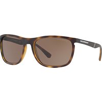Emporio Armani EA4107 Rectangular Sunglasses - Tortoise/Brown