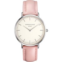 ROSEFIELD Women's The Bowery Leather Strap Watch - Blush/Silver