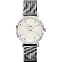 ROSEFIELD Women's The Tribeca Mesh Bracelet Strap Watch - Silver/White