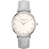 ROSEFIELD Women's The Bowery Leather Strap Watch - Grey/Silver