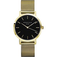 ROSEFIELD Women's The Mercer Mesh Bracelet Strap Watch - Gold/Black