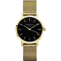 ROSEFIELD Women's The Tribeca Mesh Bracelet Strap Watch - Gold/Black
