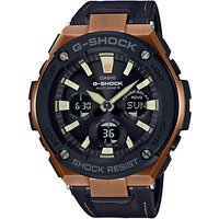Casio Men's G-Shock Chronograph Leather Strap Watch - Black