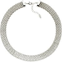 Finesse Chunky Mesh Collar Necklace - Silver