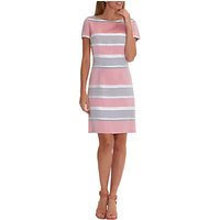 Betty Barclay Striped Satin Shift Dress - Pink/Grey
