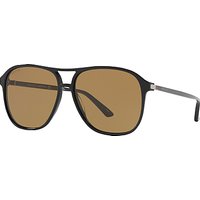 Gucci GG0016S Aviator Sunglasses - Matte Black/Brown