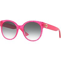 Gucci GG0035S Oval Sunglasses - Pink/Grey Gradient
