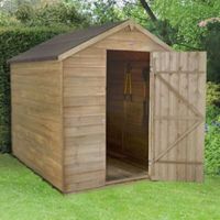 8X6 Apex Overlap Wooden Shed Base Included - 5013053152287
