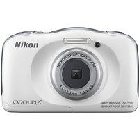 Nikon COOLPIX W100 Waterproof Digital Camera, 13.2MP, HD 1080p, 3x Optical Zoom, Bluetooth & 2.7 LCD Screen - White
