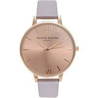 Olivia Burton Women's Big Dial Leather Strap Watch - Lilac/Rose Gold