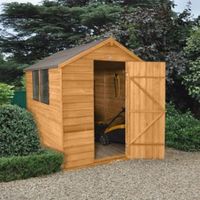 8X6 Apex Overlap Wooden Shed With Assembly Service Base Included - 5013053151242