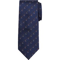 Chester By Chester Barrie Embroidered Pheasant Silk Tie - Navy