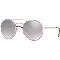 Prada PR 51SS Round Sunglasses - Silver Lilac/Mirror Grey