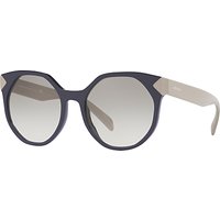 Prada PR 11TS Outsize Oval Sunglasses - Navy Taupe/Grey Gradient
