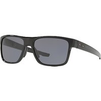 Oakley OO9361 Crossrange Square Sunglasses - Polished Black/Grey