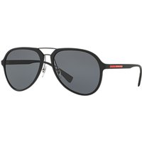 Prada Linea Rossa PS 05RS Polarised Aviator Sunglasses - Black/Grey